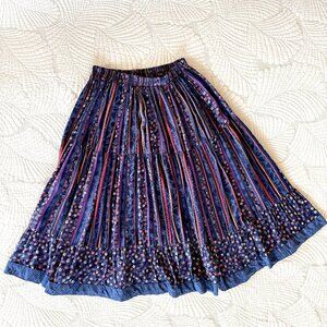 VTG 80s Floral Pleated Prairie Cottagecore Boho Western Skirt - Jones of Dallas